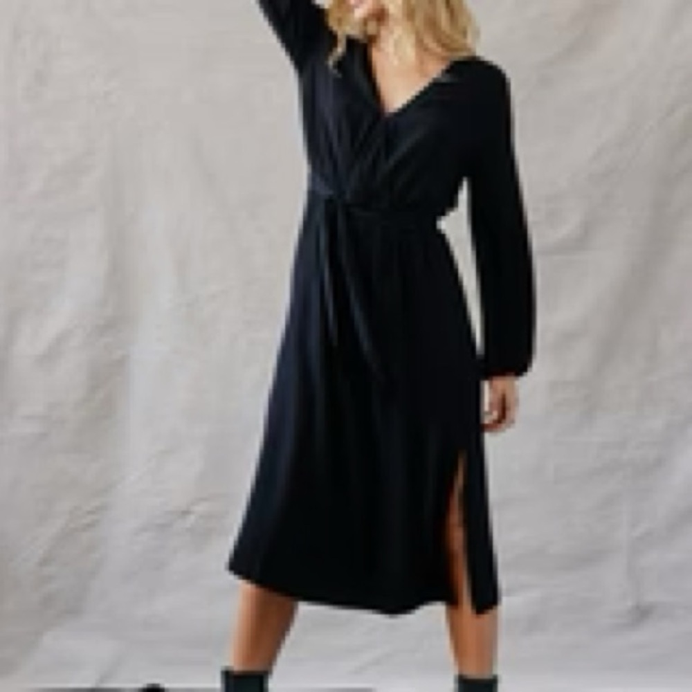 NEW Bella Dahl Black Cross Front Dress